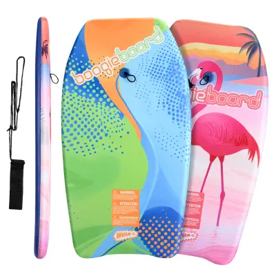Wham-O 2-paket 33-palčnih Boogie Board z zapestnim povodcem in Phuzion Core prevleko za vse od 8 let - Flamingo/Curve