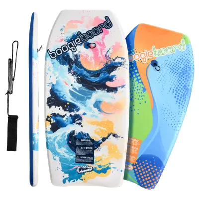 Wham-O 2-paket Boogie Board z zapestnim povodcem in Phuzion Core Crescent Tail prevleko za vse od 8 let - Curve/Wave