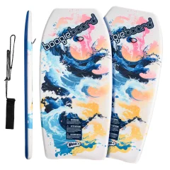 Wham-O 2-paket 37-palčnih Boogie Board z zapestnim povodcem in Phuzion Core Crescent Tail prevleko za vse od 8 let - Wave