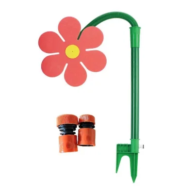 Namakalni škropilnik Flower Shape Crazy Twist Sprinkler 720 vrtljiva voda za namakanje vrtne trate Orodje za namakanje Rdeča