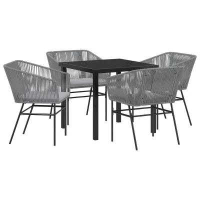 vidaXL Komplet 3 Siva PE Ratan 4-sedežni UV-odporni materiali