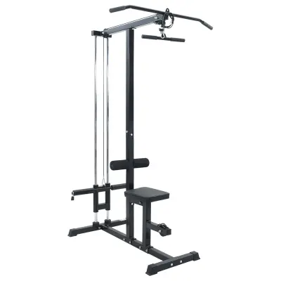 vidaXL Lat Pulldown naprava z nastavljivim sediščem 80 kg obremenljivo jeklo