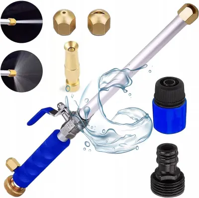 Rosfix Set Tlačna Lanca za Vrtno Cev 3/4'''' – 25 Bar, 46,5 cm, 3 Šobe, Aluminij | Do 60 °C, 15 m Domet