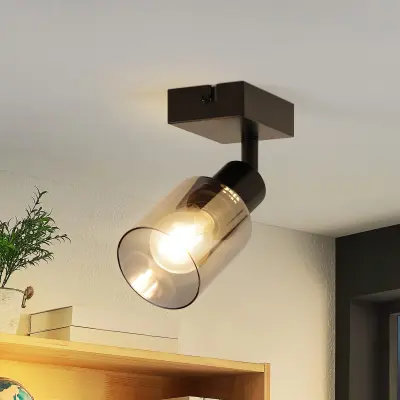 NETTLIFE Stropna svetilka, 1 plamen, črna, industrijska, E14, stropna svetilka za dnevno sobo