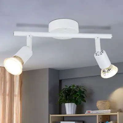 NETTLIFE Nastavljiva LED stropna svetilka GU10 2 plamena stropna svetilka Nastavljiva industrijska dnevna soba