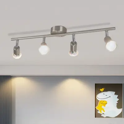 NETTLIFE Nastavljiv LED stropni reflektor GU10 4 plamensko nastavljivi industrijski stropni reflektorji za dnevno sobo