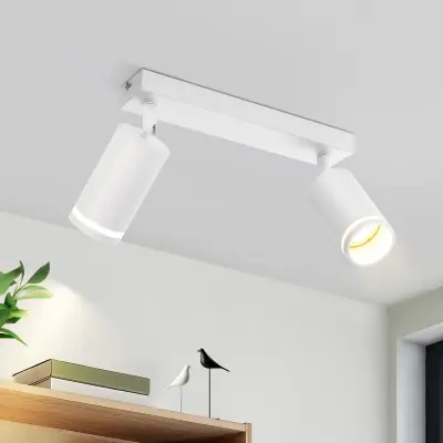 NETTLIFE LED stropna svetilka z 2 plamenoma - bela stropna svetilka GU10, vrtljiva, lesena stenska svetilka, stenski reflektor,brez žarnice