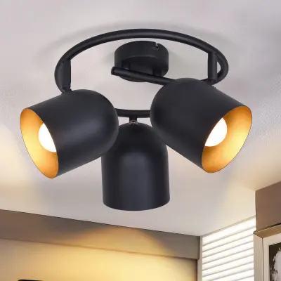 NETTLIFE Stropna svetilka E14 Črno-zlata Stropna svetilka Vintage Industrijska Svetilka za Hodnik Nastavljiva Brez Žarnice