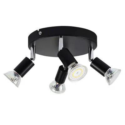 NETTLIFE 4 črne vrtljive stropne svetilke GU10 kovinske moderne svetilke za dnevno sobo, kuhinjo, hodnik in jedilnico