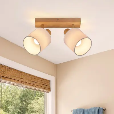 NETTLIFE 2 stropna reflektorja, vintage lesena stenska stropna svetilka za hodnik, E14 MAX.25W, sijalka za dnevno sobo, brez žarnice