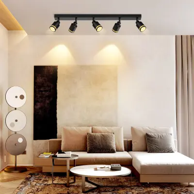 NETTLIFE moderna črna stropna svetilka: 3 nastavljivi kovinski stropni reflektorji, stropna svetilka GU10, za spalnico, brez žarnice