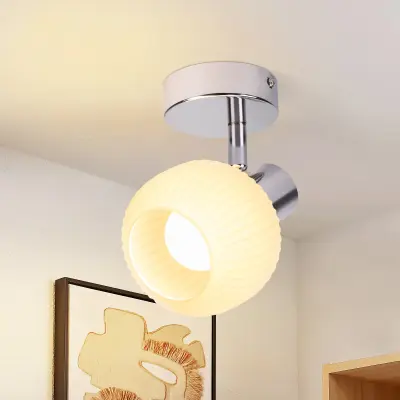 NETTLIFE Bela stropna svetilka E14 Vintage steklena svetilka Notranja moderna svetilka za spalnico Dnevna soba