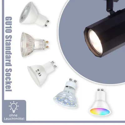 NETTLIFE Stropna svetilka 1 žarnica vintage črna kovinska stropna svetilka GU10 nastavljiva 40W