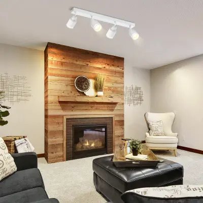 NETTLIFE Moderna bela stropna svetilka: 4 nastavljivi kovinski stropni reflektorji, stropna svetilka GU10, brez žarnice