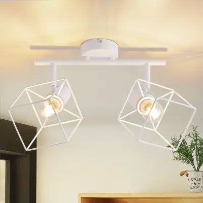 NETTLIFE Črna E14 Vintage kovinska nastavljiva stropna svetilka brez žarnice