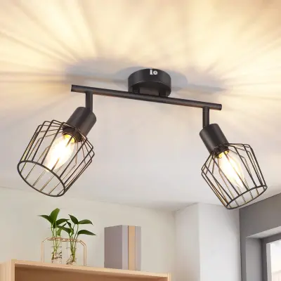 NETTLIFE 2 E14 kovinska stropna reflektorja, industrijska svetilka za hodnik, stenska svetilka za hodnik in dnevno sobo, črna