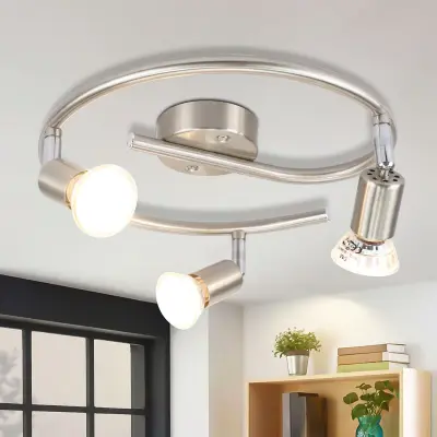 NETTLIFE Nastavljiv LED stropni reflektor GU10 3 nastavljivi plamen industrijski stropni reflektorji za dnevno sobo
