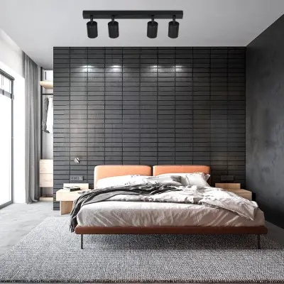 NETTLIFE LED stropna svetilka 4 črni GU10 reflektorji, nastavljiva 350°, moderna svetilka