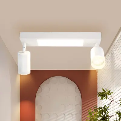 NETTLIFE Stropna svetilka 2 žarnici GU10 Spalnica 3000K 20W Črna Toplo bela Nastavljiva Kovinska