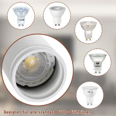 NETTLIFE Moderna stropna svetilka s 5 točkami: Bela stropna svetilka GU10, kovinska notranja svetilka za dnevno sobo, brez žarnice