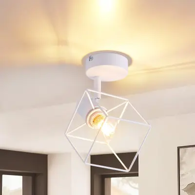 NETTLIFE Črna stropna svetilka E14 Vintage kovinska stropna svetilka za dnevno sobo