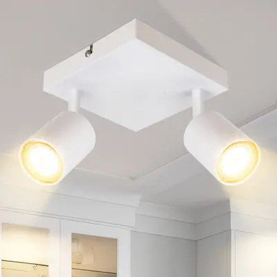 NETTLIFE Stropna svetilka za dnevno sobo, 2 žarnici, črna, GU10, nastavljiva, za spalnico in kuhinjo