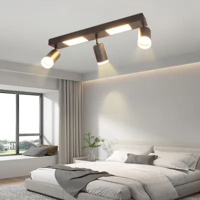 NETTLIFE Stropna svetilka 3 žarnice GU10 spalnica 3000k 20W kuhinjska svetilka črna toplo bela, nastavljiva