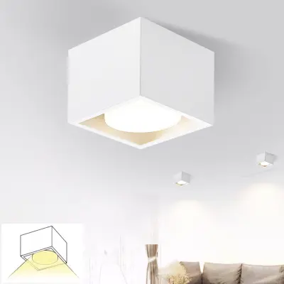 NETTLIFE LED nadometna stropna svetilka, toplo bela, kvadratna, GX53 5W, ravna, nastavljiva, za kuhinjo, dnevno sobo, jedilnico, hodnik