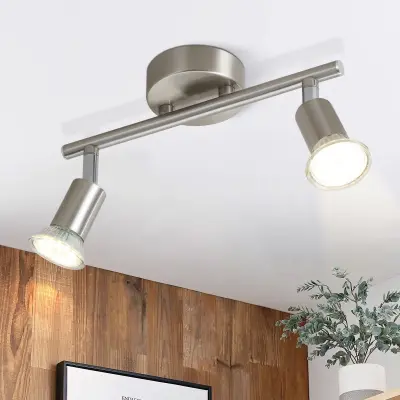 NETTLIFE 2 moderna stropna reflektorja za hodnik GU10 330° vrtljiva nerjaveča jekla za dnevno sobo in spalnico (brez žarnice)