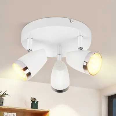 NETTLIFE Moderna LED stropna svetilka s 3 žarnicami, 4W, bela, toplo bela, 3000K