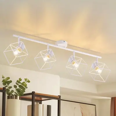 NETTLIFE Črna stropna svetilka E14 Vintage kovinska stropna svetilka za dnevno sobo, nastavljiva brez žarnice