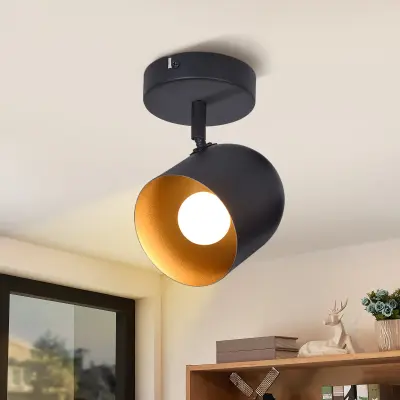 NETTLIFE Stropna svetilka E14 Stropni reflektor Zlato Črna Vintage Industrijska Svetilka za Hodnik