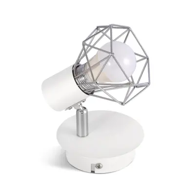 NETTLIFE Stropna svetilka 1 plamen Retro bela E14 Kovinska stropna svetilka