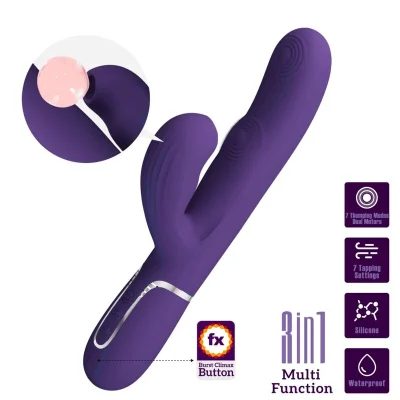 PRETTY LOVE - VIBRATOR PERLITA G-SPOT 3 V 1 MULTIFUNKCIJSKI VIJOLIČEN