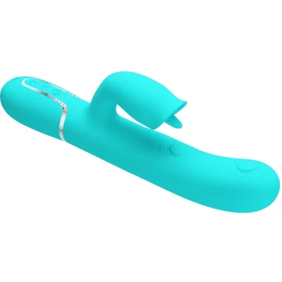 PRETTY LOVE - AQUA GREEN ZAJEČKI VIBRATOR ZA LIZANJE