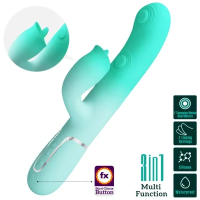 PRETTY LOVE - GIGI VEČFUNKCIONALNI VIBRATOR ZAJEC AQUA GREEN