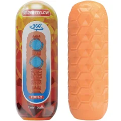 PRETTY LOVE - TWIN BALLS MOŠKI MASTURBATOR ORANŽEN