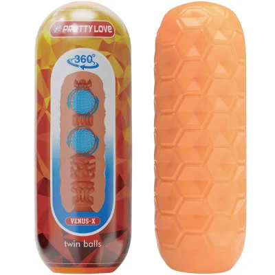 PRETTY LOVE - TWIN BALLS MOŠKI MASTURBATOR ORANŽEN