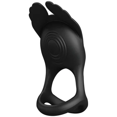 PRETTY LOVE - SILAS VIBRANT PENIS RING 7 VIBRATIONS ČRN SILIKON