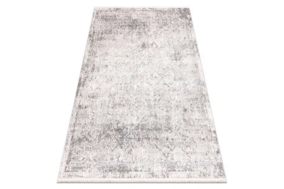 DISTIN 0200A siva / svetlo siva / bela moderna preproga - Rombov, okvir, vintage, resice 160x230 cm