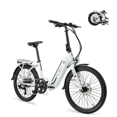 Belo zložljivo električno mestno kolo Swan 24, doseg 70 km - baterija 10,4 Ah