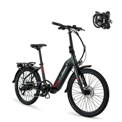 Električno mestno kolo Swan 24" sivo | 70 km dosega - baterija 10,4 Ah