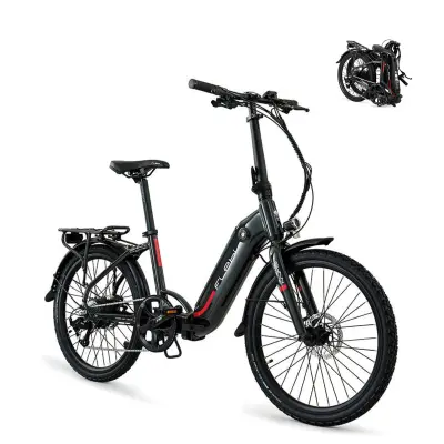 Električno mestno kolo Swan 24" sivo | 70 km dosega - baterija 10,4 Ah