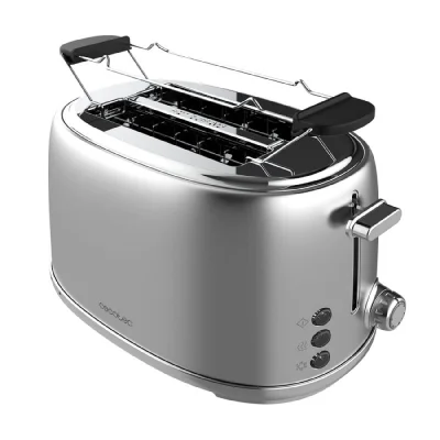 CECOTEC 03206 - Toast&Taste 1000 Retro dvojni pokončni opekač kruha iz nerjavečega jekla
