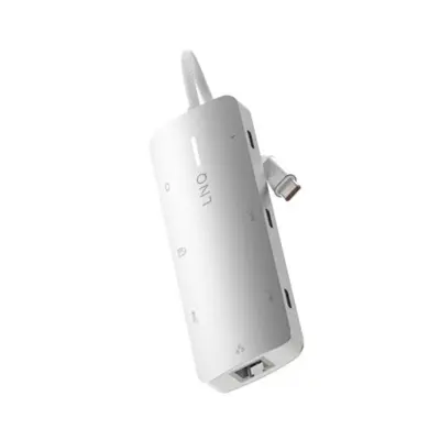LinQ, Multiport Hub Pro 8-in-1 HDMI 4K USB-C Power Delivery 140W 10Gbps, Siva