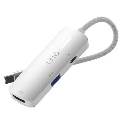 LinQ, Vozliš?e 3-v-1 HDMI USB-C Power Delivery 140W 5Gbps, Siva