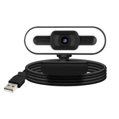 Ring Light PC spletna kamera, 1080P HD širokokotni - TikTok, Vlogging, Skype - crna