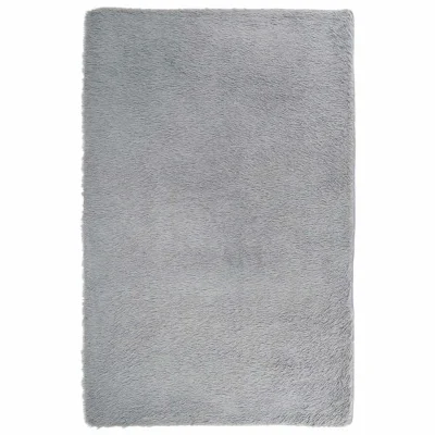 Visoka košata Preproga, Rug srebrno siva 130x200cm poliester