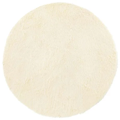 Visoka košata Preproga, Rug krem 120x120 cm poliester