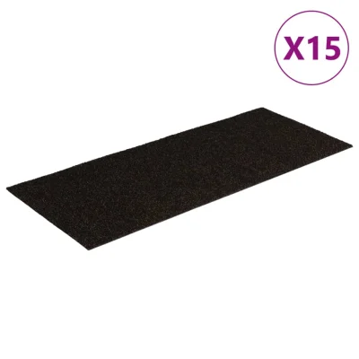 Samolepilne Preproga, Ruge za stopnice 15 kosov 60x25 cm temno rjave